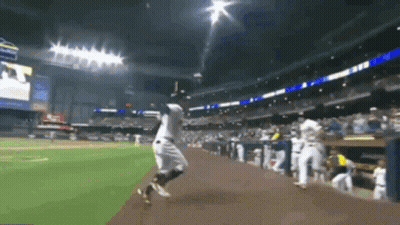 Baseball Player Running To Dugout GIF