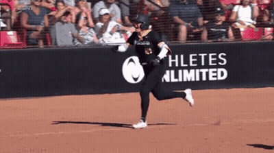 Baseball Player Running With Athletes Unlimited Banner GIF