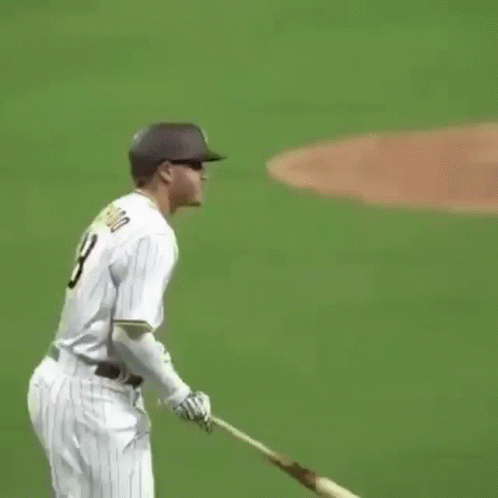 Baseball Player Running With Bat GIF