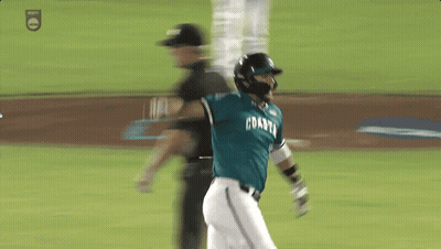 Baseball Player Running With Coast On Shirt GIF