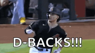 Baseball Player Running With D-Backs !!! GIF