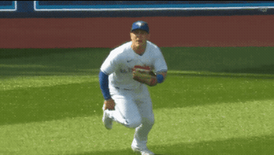 Baseball Player Running With Glove GIF