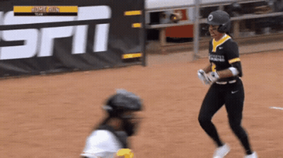 Baseball Player Runs To Catcher At ESPN Banner GIF
