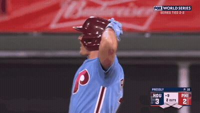 Baseball Player Saying Happy Father's Day In Phillies Jersey GIF