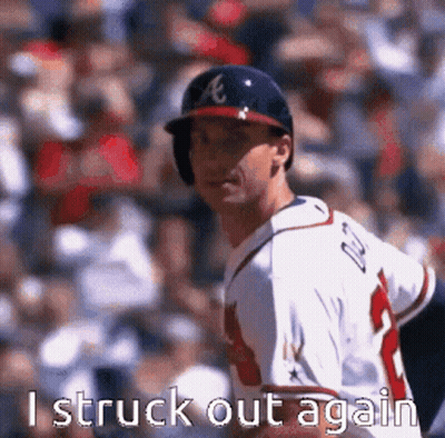 Baseball Player Saying I Struck Out Again GIF