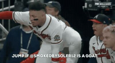 Baseball Player Says Jump If @Smokedysoler12 Is A Goat GIF
