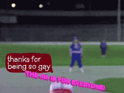 Baseball Player Says Thanks For Being So Gay And The 4Th Is For Everyone GIF
