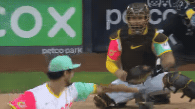 Baseball Player Shaking Catcher's Hand Petco Park GIF