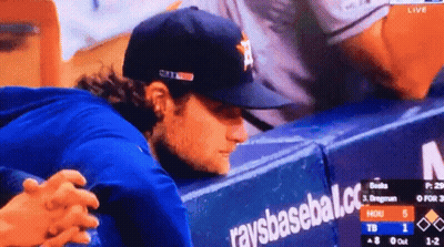 Baseball Player Sitting In Dugout With Raysbaseball.com GIF