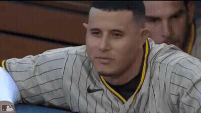 Baseball Player Sitting In Striped Jersey GIF