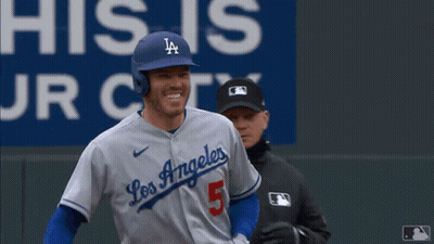 Baseball Player Smiling In Los Angeles Uniform GIF