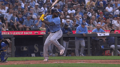 Baseball Player Swinging At Ball, America's Leanest Bacon GIF