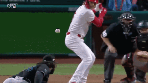 Baseball Player Swinging At Ball With ESPN Logo GIF