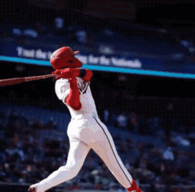 Baseball Player Swinging At Pitch GIF