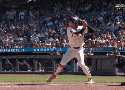 Baseball Player Swinging At Pitch GIF