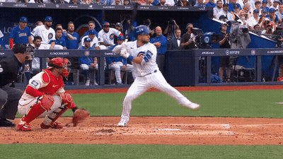 Baseball Player Swinging At Pitch GIF