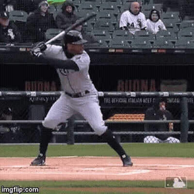 Baseball Player Swinging At Pitch In Buona Dugout GIF