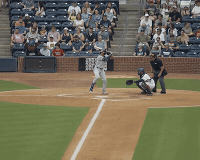 Baseball Player Swinging At Pitch GIF