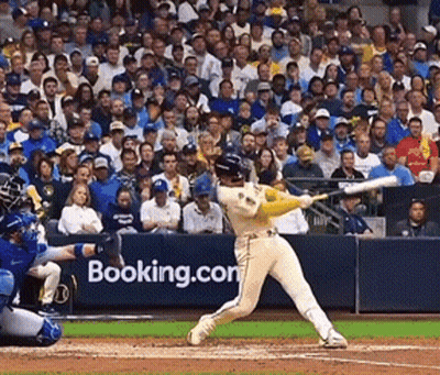 Baseball Player Swinging At Pitch GIF