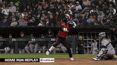 Baseball Player Swinging At Pitch With Lexus Ad GIF