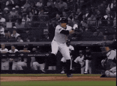 Baseball Player Swinging Bat GIF