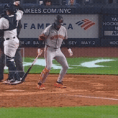 Baseball Player Swinging Bat GIF