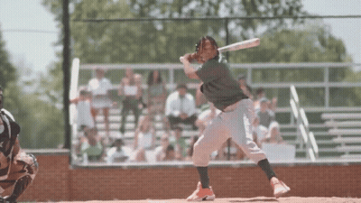 Baseball Player Swinging Bat At Ball GIF