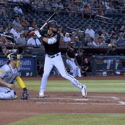Baseball Player Swinging Bat At Pitch With Health Banner GIF