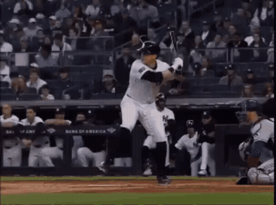 Baseball Player Swinging Bat GIF
