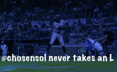 Baseball Player Swinging Bat Chosensol Never Takes L GIF