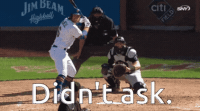 Baseball Player Swinging Bat Didn't Ask GIF