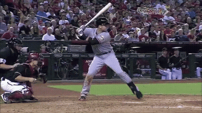 Baseball Player Swinging Bat GIF