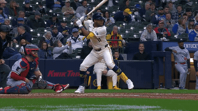 Baseball Player Swinging Bat Kwik Trolley Ad GIF