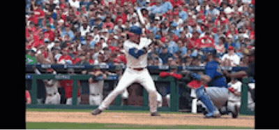 Baseball Player Swinging Bat GIF