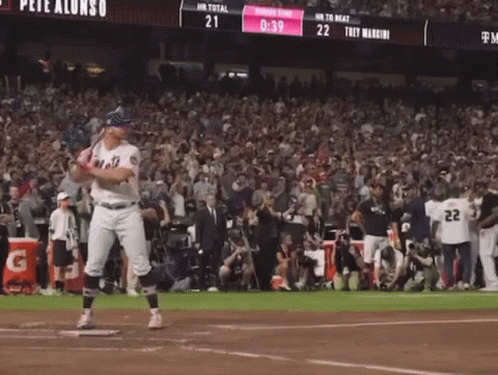 Baseball Player Swinging Bat GIF