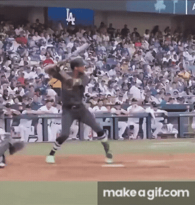 Baseball Player Swinging Bat GIF