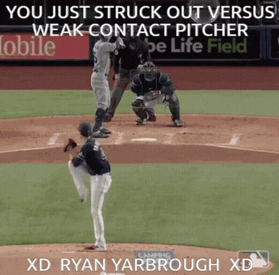 Baseball Player Swinging Bat With America's Leanest Bacon Banner GIF