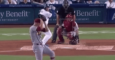 Baseball Player Swinging Bat With Catcher GIF