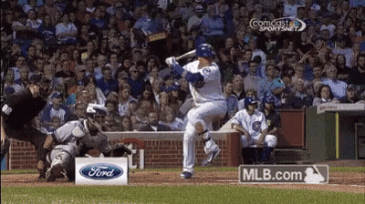 Baseball Player Swinging Bat With Comcast Sportsnet Ad GIF