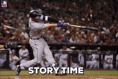 Baseball Player Swinging Saying Story Time GIF