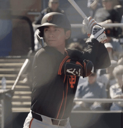 Baseball Player Swinging With Adidas Glove GIF