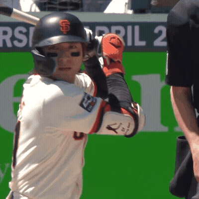 Baseball Player Swinging With SF Logo GIF