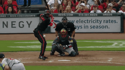Baseball Player Swings At Ball Saying Electricity Rates GIF