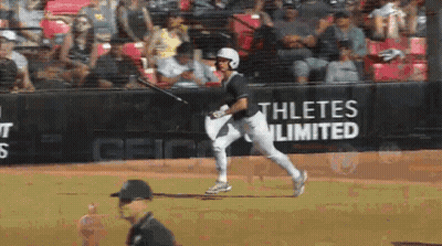 Baseball Player Swings Bat Before Athletes Unlimited Ad GIF