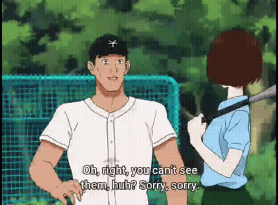 Baseball Player Talking To Girl With Bat GIF