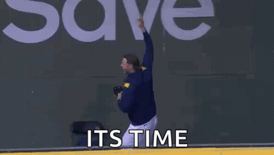 Baseball Player Throwing Ball Saying It's Time GIF