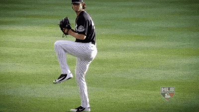 Baseball Player Throwing Ball With MLB Network Logo GIF