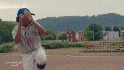 Baseball Player Throwing Ball With Prime Video Arrow GIF