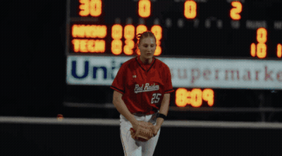 Baseball Player Throws Ball Near United Supermarkets Scoreboard GIF