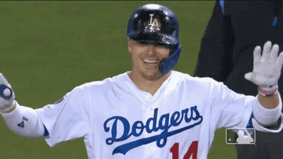 Baseball Player Waving In Dodgers Jersey GIF